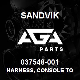 037548-001 Sandvik HARNESS, CONSOLE TO FLOOR | AGA Parts