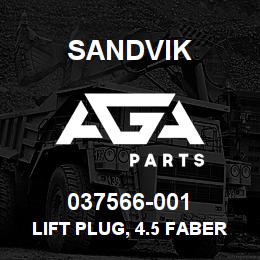 037566-001 Sandvik LIFT PLUG, 4.5 FABER RB | AGA Parts