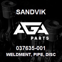 037635-001 Sandvik WELDMENT, PIPE, DISCHARGE AIR | AGA Parts