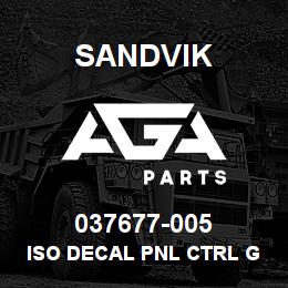 037677-005 Sandvik ISO DECAL PNL CTRL GAUGES | AGA Parts