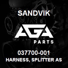 037700-001 Sandvik HARNESS, SPLITTER ASSEMBLY | AGA Parts