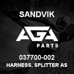 037700-002 Sandvik HARNESS, SPLITTER ASSEMBLY DR460 | AGA Parts