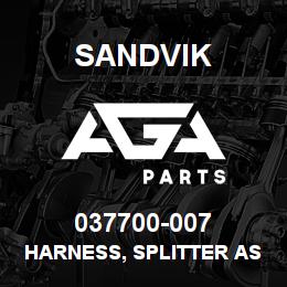 037700-007 Sandvik HARNESS, SPLITTER ASSEMBLY M-F | AGA Parts