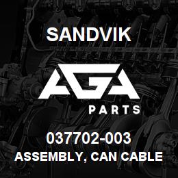 037702-003 Sandvik ASSEMBLY, CAN CABLE 15M | AGA Parts