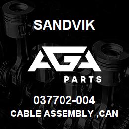 037702-004 Sandvik CABLE ASSEMBLY ,CAN 2M | AGA Parts