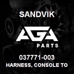 037771-003 Sandvik HARNESS, CONSOLE TO SEAT DR460 AUTO | AGA Parts