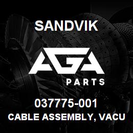 037775-001 Sandvik CABLE ASSEMBLY, VACUUM, TRANSDUCER | AGA Parts