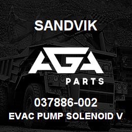 037886-002 Sandvik EVAC PUMP SOLENOID VALVE | AGA Parts