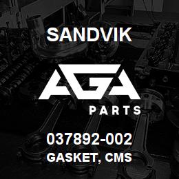 037892-002 Sandvik GASKET, CMS | AGA Parts