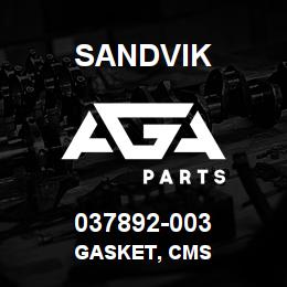 037892-003 Sandvik GASKET, CMS | AGA Parts