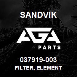 037919-003 Sandvik FILTER, ELEMENT | AGA Parts