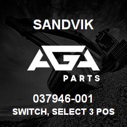 037946-001 Sandvik SWITCH, SELECT 3 POSTION MOMENTARY | AGA Parts