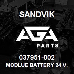 037951-002 Sandvik MODLUE BATTERY 24 V.DC | AGA Parts