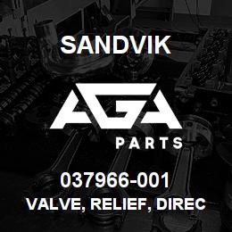 037966-001 Sandvik VALVE, RELIEF, DIRECT ACTING | AGA Parts
