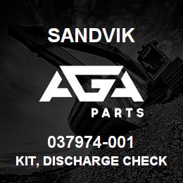 037974-001 Sandvik KIT, DISCHARGE CHECK & OIL STOP | AGA Parts