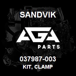 037987-003 Sandvik KIT, CLAMP | AGA Parts