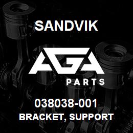 038038-001 Sandvik BRACKET, SUPPORT | AGA Parts