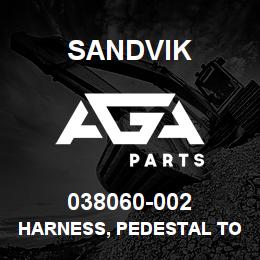 038060-002 Sandvik HARNESS, PEDESTAL TO CAB DR460SP | AGA Parts