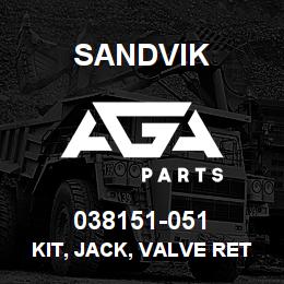 038151-051 Sandvik KIT, JACK, VALVE RETENTION-D45/D50KS | AGA Parts