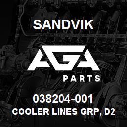 038204-001 Sandvik COOLER LINES GRP, D25/CUM/HP/AKG | AGA Parts