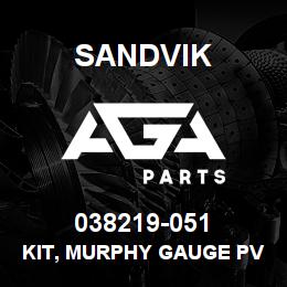 038219-051 Sandvik KIT, MURPHY GAUGE PV101 | AGA Parts