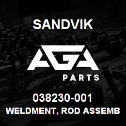 038230-001 Sandvik WELDMENT, ROD ASSEMBLY, HP RECEIVE | AGA Parts