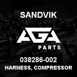 038286-002 Sandvik HARNESS, COMPRESSOR TO CAB D45/D50 | AGA Parts