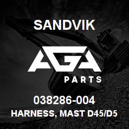 038286-004 Sandvik HARNESS, MAST D45/D50 | AGA Parts