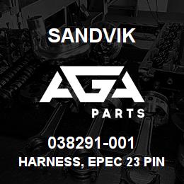 038291-001 Sandvik HARNESS, EPEC 23 PIN DR460 MP | AGA Parts