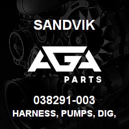 038291-003 Sandvik HARNESS, PUMPS, DIG, DR460 MP QST30 | AGA Parts
