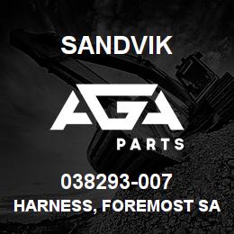 038293-007 Sandvik HARNESS, FOREMOST SAMPLER DR500 | AGA Parts