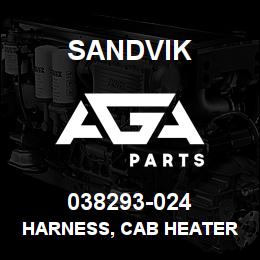 038293-024 Sandvik HARNESS, CAB HEATER | AGA Parts