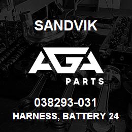 038293-031 Sandvik HARNESS, BATTERY 24 V. JUMPER CABLE | AGA Parts