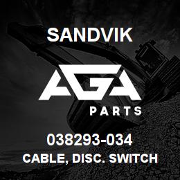 038293-034 Sandvik CABLE, DISC. SWITCH TO STARTER POS | AGA Parts