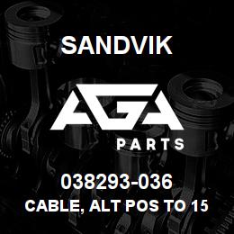 038293-036 Sandvik CABLE, ALT POS TO 150A BREAKER | AGA Parts