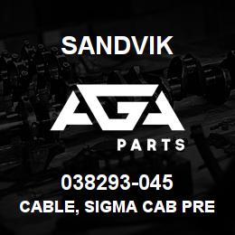 038293-045 Sandvik CABLE, SIGMA CAB PRESSURIZER | AGA Parts