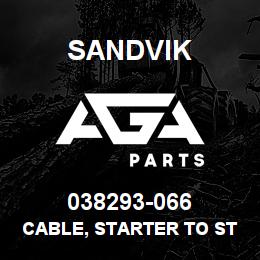 038293-066 Sandvik CABLE, STARTER TO STARTER DISC AU | AGA Parts