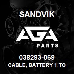 038293-069 Sandvik CABLE, BATTERY 1 TO BATTERY DISC A | AGA Parts