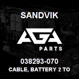 038293-070 Sandvik CABLE, BATTERY 2 TO BATTERY DISC A | AGA Parts