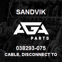 038293-075 Sandvik CABLE, DISCONNECT TO STARTER 1 | AGA Parts