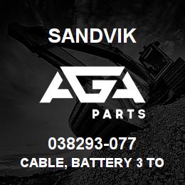 038293-077 Sandvik CABLE, BATTERY 3 TO DISCONNECT | AGA Parts