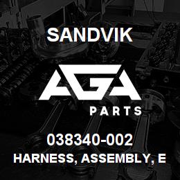 038340-002 Sandvik HARNESS, ASSEMBLY, EDC, CMS, ALS | AGA Parts