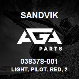 038378-001 Sandvik LIGHT, PILOT, RED, 24 V.DC, LED | AGA Parts
