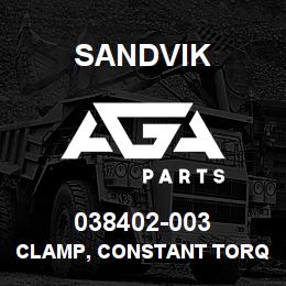 038402-003 Sandvik CLAMP, CONSTANT TORQUE, 3.78-4.08 | AGA Parts