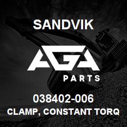 038402-006 Sandvik CLAMP, CONSTANT TORQUE, 6.25-6.55 | AGA Parts