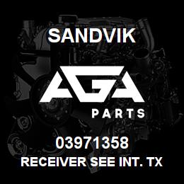 03971358 Sandvik RECEIVER SEE INT. TXT | AGA Parts