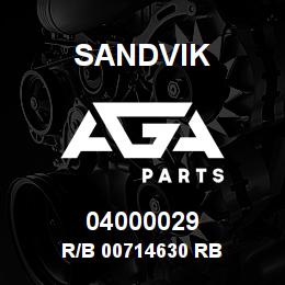 04000029 Sandvik R/B 00714630 RB | AGA Parts