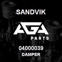 04000039 Sandvik DAMPER | AGA Parts