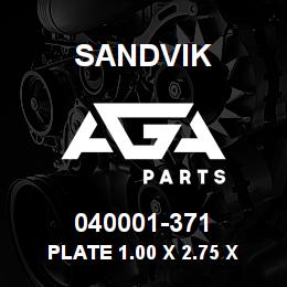 040001-371 Sandvik PLATE 1.00 X 2.75 X 10.44" | AGA Parts