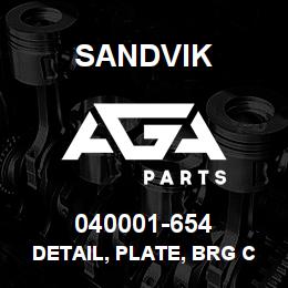040001-654 Sandvik DETAIL, PLATE, BRG CAP | AGA Parts